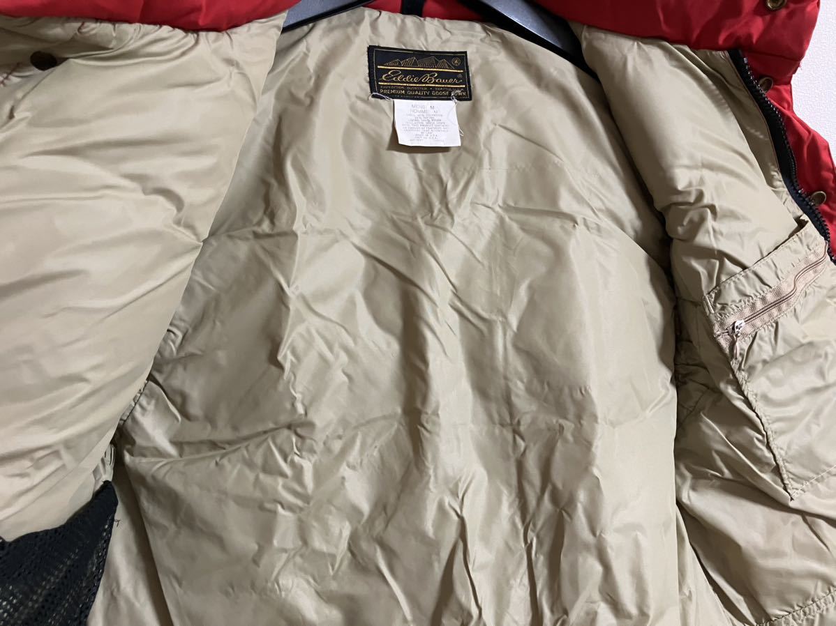 エディーバウアー Eddie Bauer グースダウンベスト メンズM 赤 古着