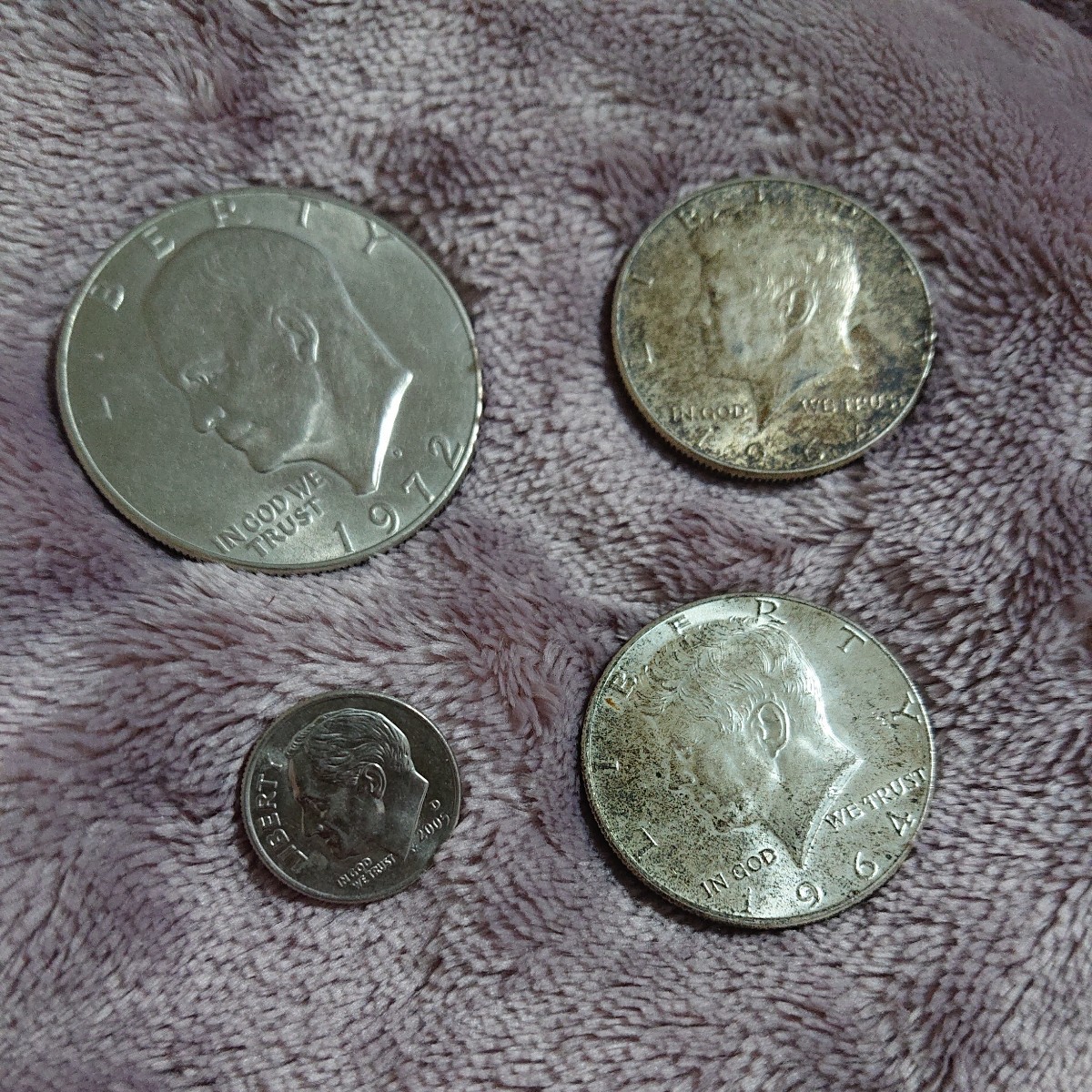 銀貨 アメリカ 古銭 DOLLAR アメリカ 硬貨 リバティコインまとめて4枚 銀貨保証 アメリカ 1885