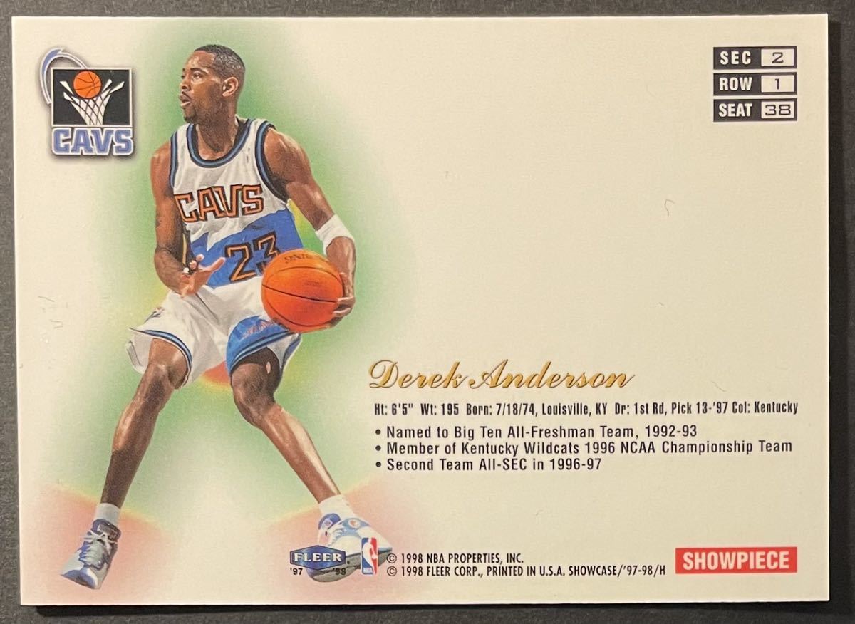 Derek Anderson 1997-98 Flair Showcase RC Row 1 SP Rookie Card ルーキーカード ...