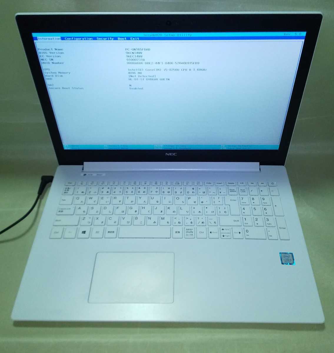 Bios OK】 NEC LAVIE PC-GN165FDAD i5-8250U/4GB 第8世代 ① LAVIE PC