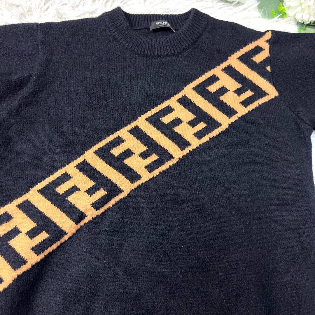 1円 極美品 19AW FENDI フェンディ ダブルFモチーフ ズッカ柄 ロゴ