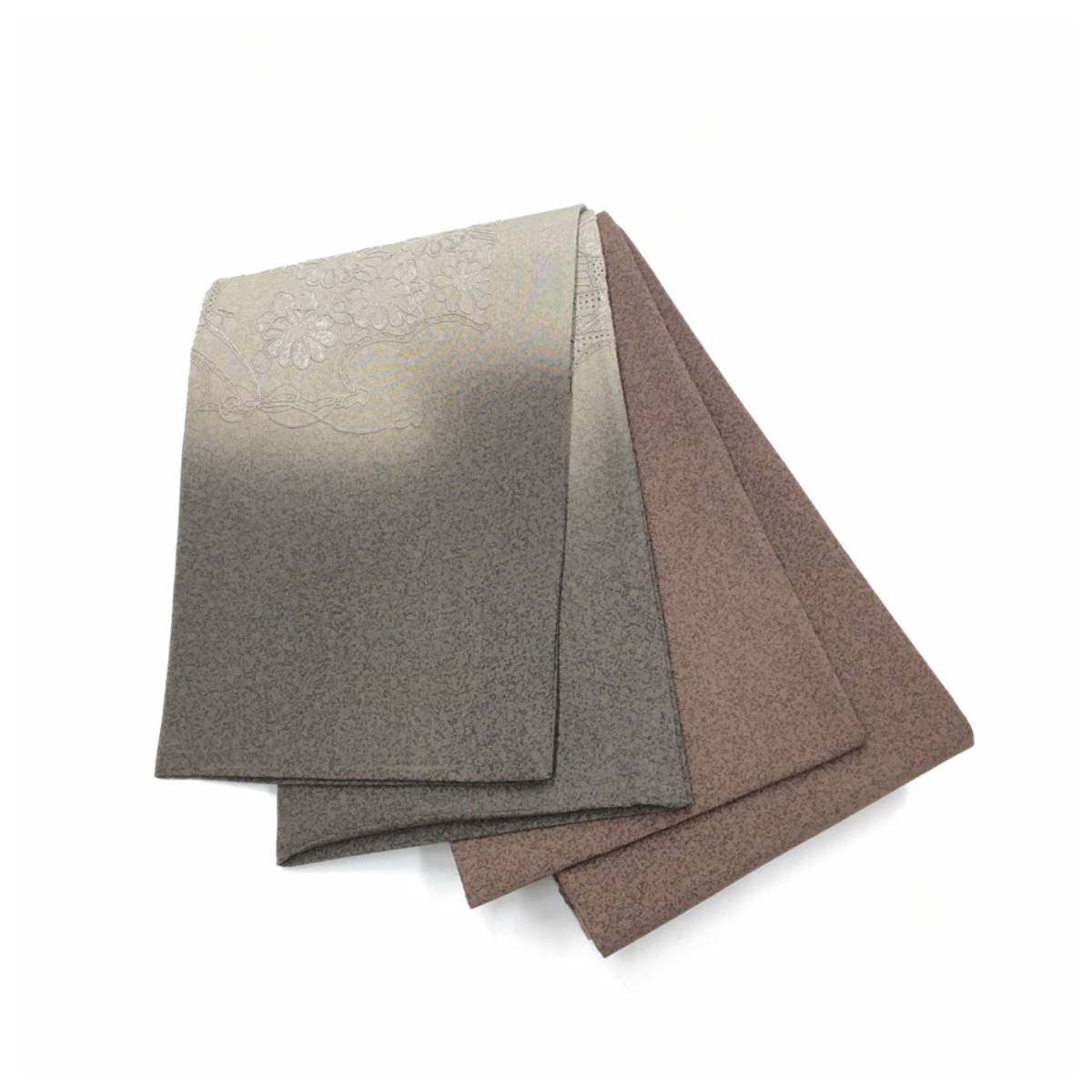 上質　正絹　スワトウ　エレガント　半幅帯　グラデーション　部分柄　長尺440センチ