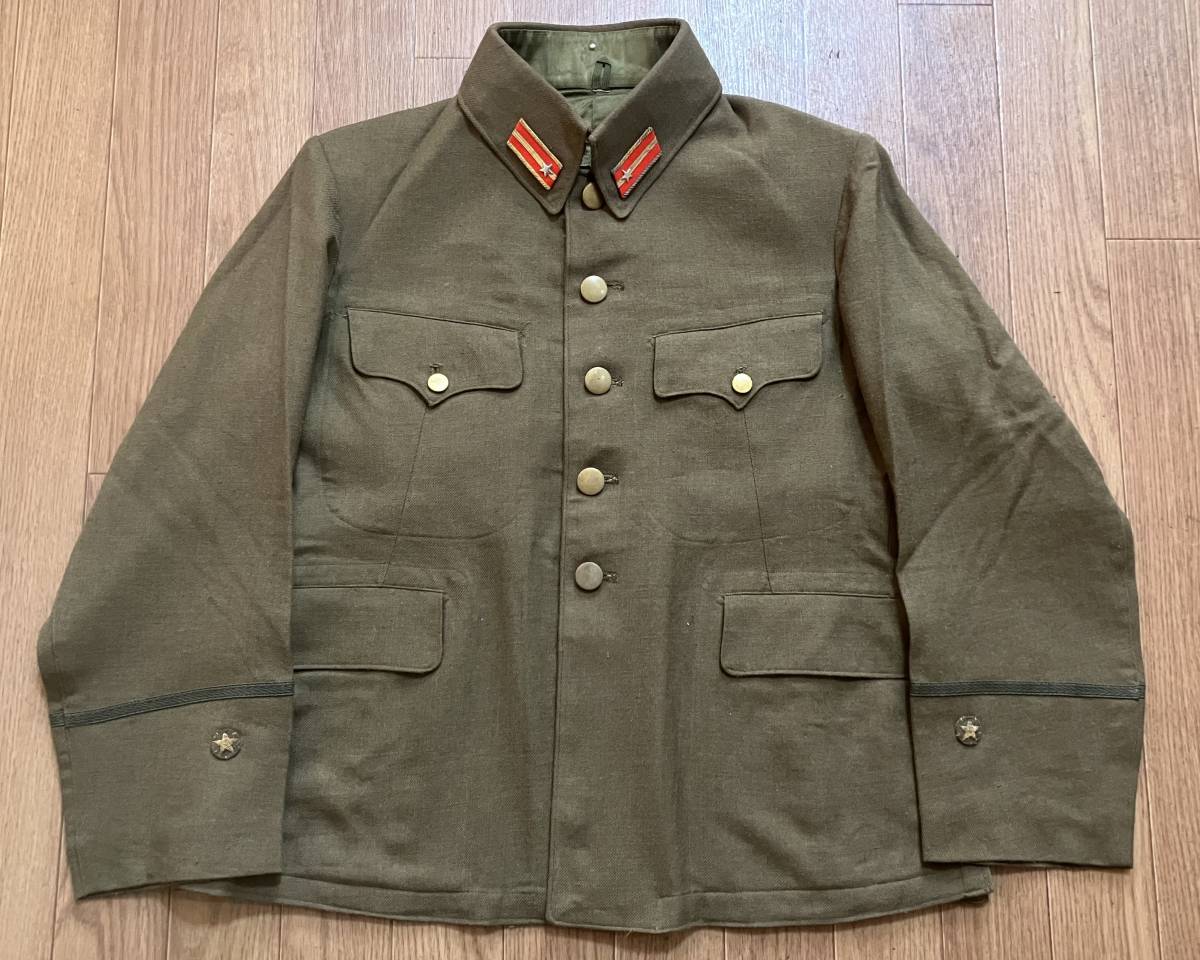 蔵出し//旧日本軍 大日本帝国 陸軍 将校 軍服 上衣 上着 襟章 四號