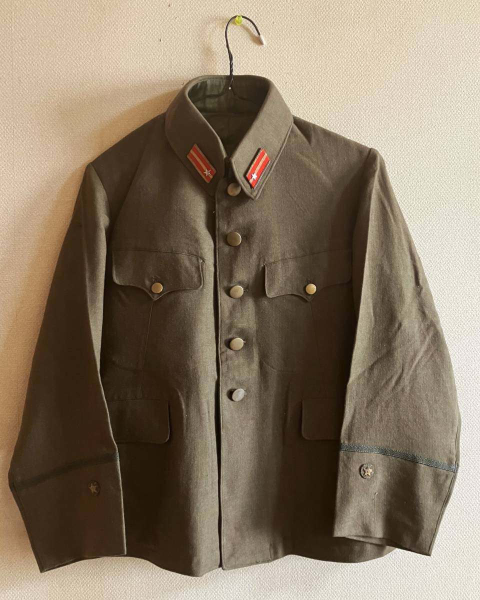 蔵出し//旧日本軍 大日本帝国 陸軍 将校 軍服 上衣 上着 襟章 四號