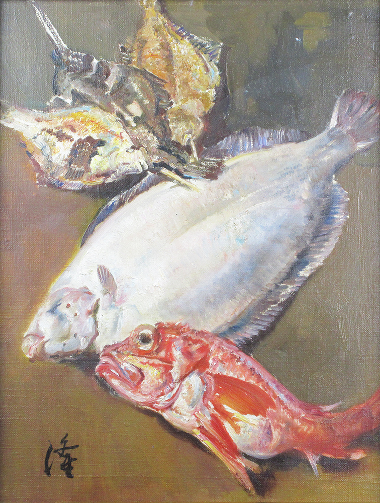 ●白石隆一●魚図●油彩画●6号●魚の絵●日本一の魚の画家●岩手県出身●