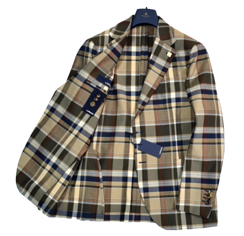 未使用級美品ラルディーニLARDINI テーラードジャケットステッチ加工