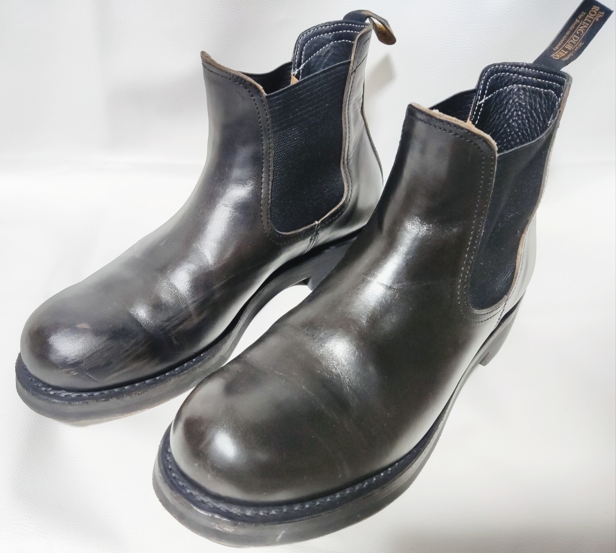 ローリングダブトリオ　stan ホースレザー　オールブラック　8 サイドゴアブーツ