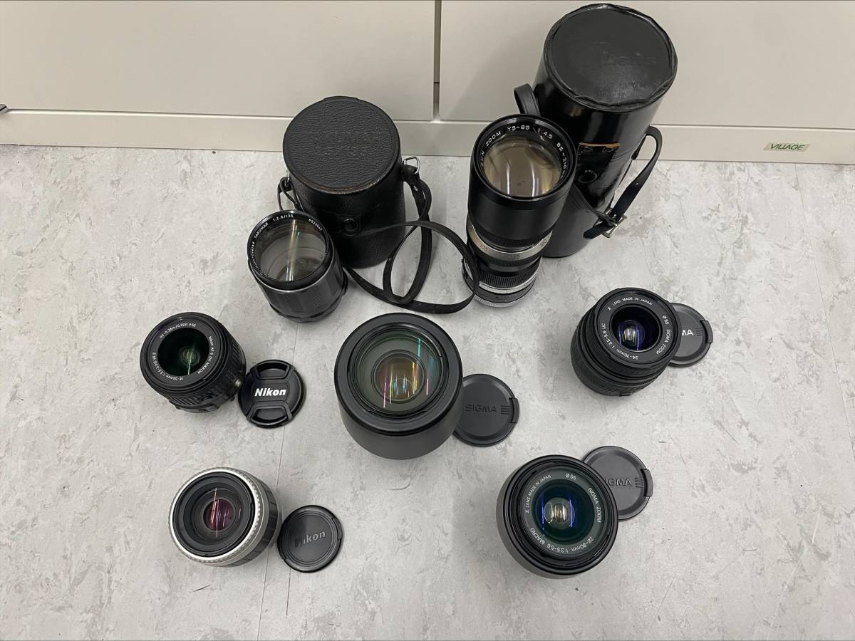 ＃1153A カメラレンズまとめ Nikon SIGMA TAKUMAR SUN LENS 7点セット ケース付 カメラ用アクセサリー 一眼レフ 現状保管品