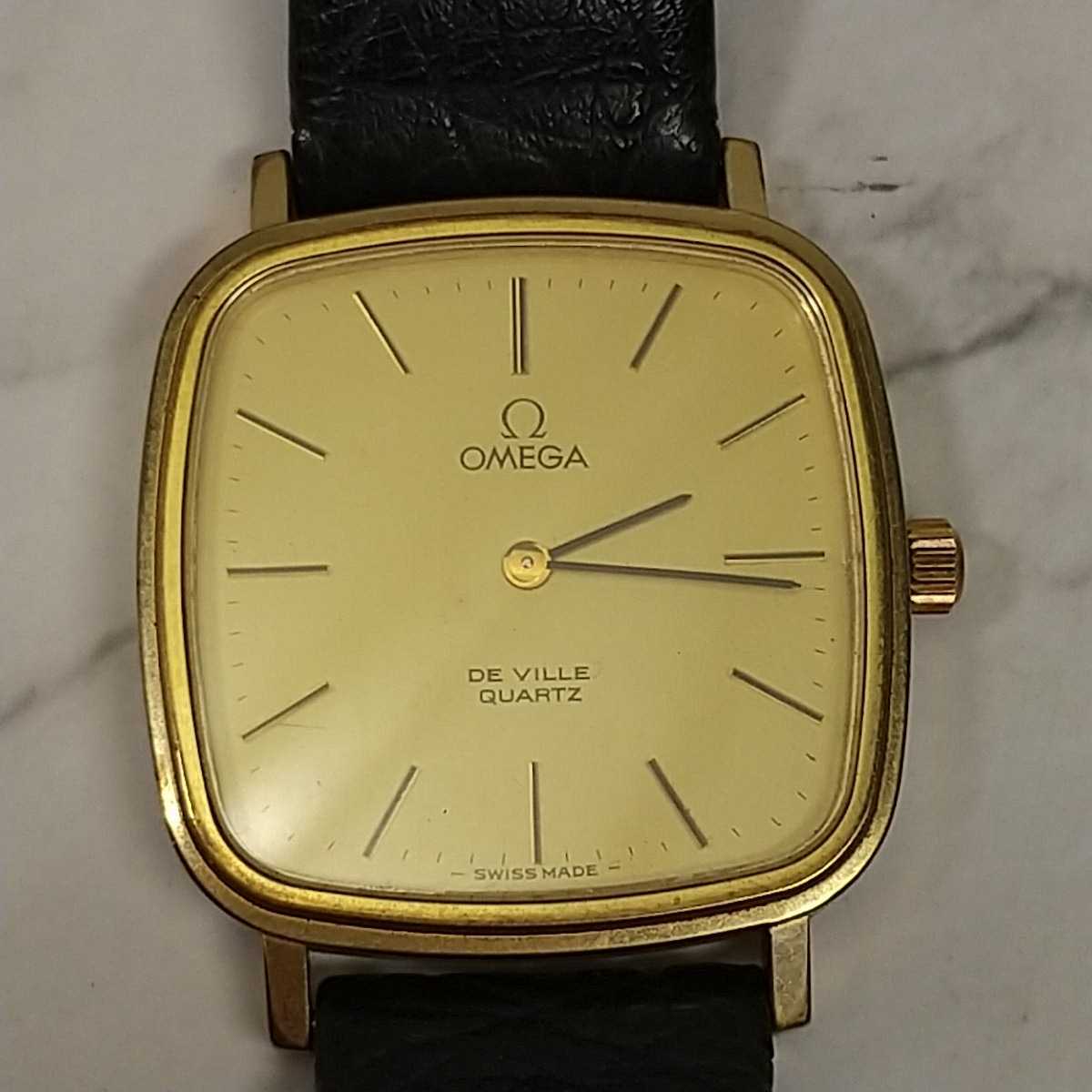 272◇同梱NG◇ジャンク OMEGA QUARTZ DE VILLE スクエア Cal.1330 MD