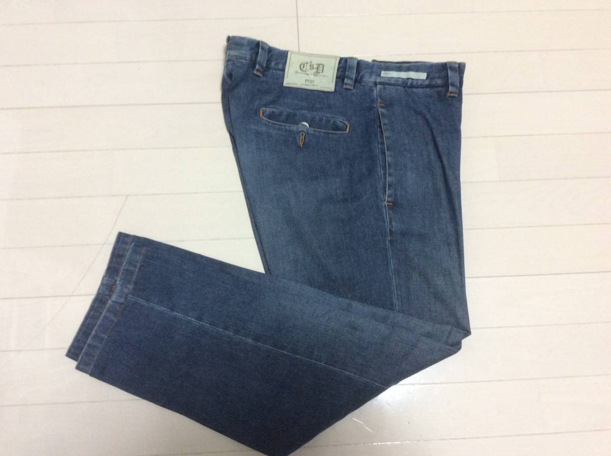 PT01 デニム調 スラックス 46 EVO FIT ストレッチ　ルーマニア製 PT01 デニム調 スラックス 46 EVO FIT ストレッチ ルーマニア製
