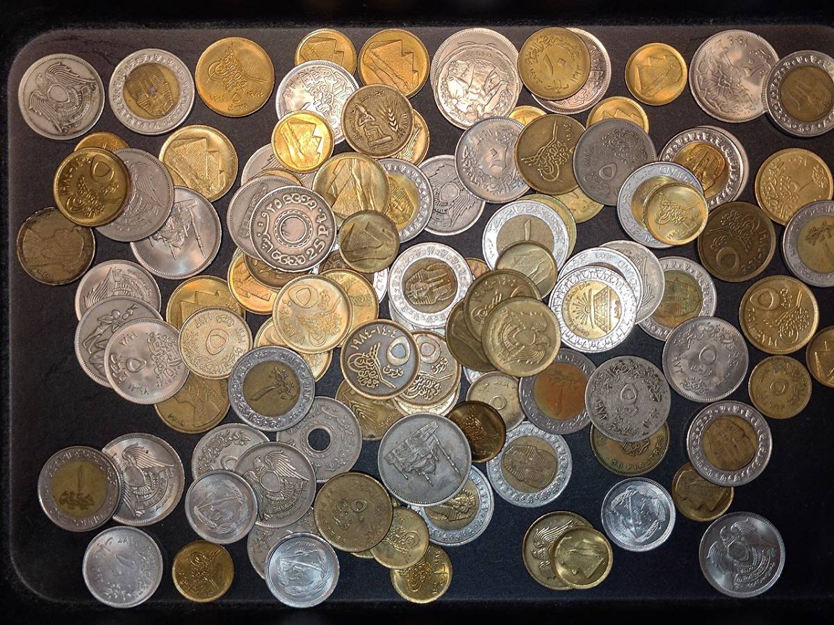 1円スタート】エジプト・アラブ共和国 エジプトポンド硬貨他 おまとめ