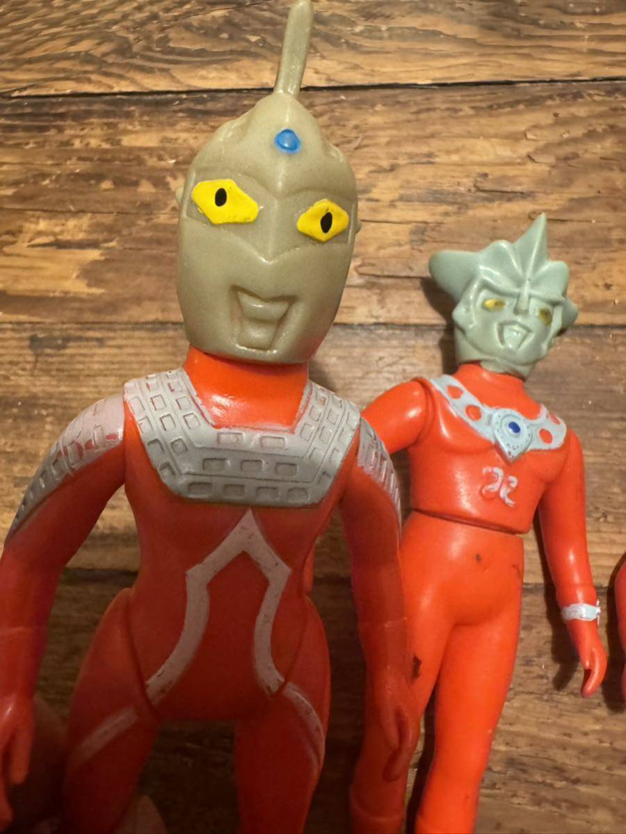 ソフビ人形 3体セット 当時物 帰ってきたウルトラマン マット隊員 MAT