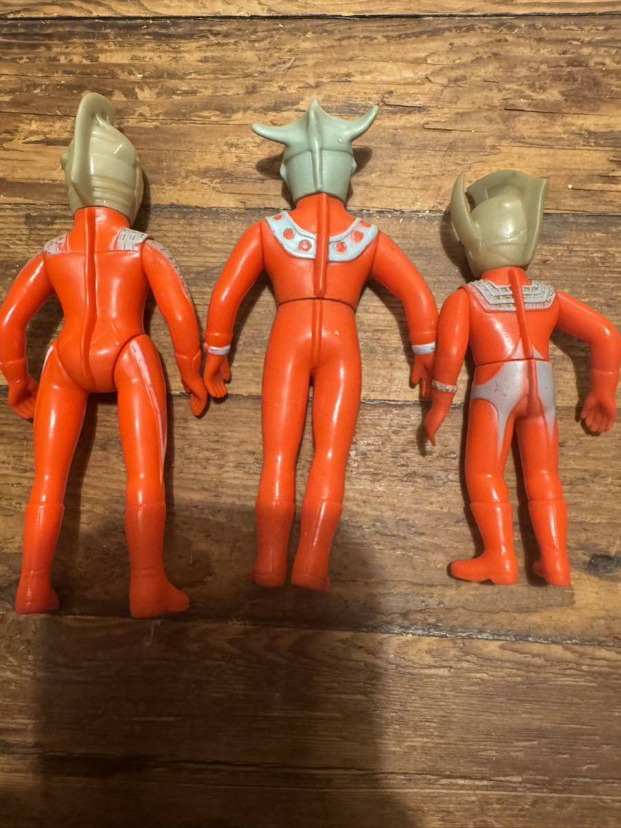 ソフビ人形 3体セット 当時物 帰ってきたウルトラマン マット隊員 MAT