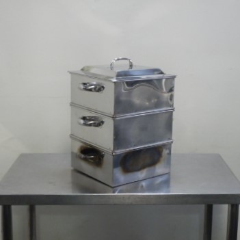 EBM 18-8 ステンレス 角型蒸し器 2段 28cm 角蒸器 W30D40H45cm 内寸W28D28深10cm 5.73kg