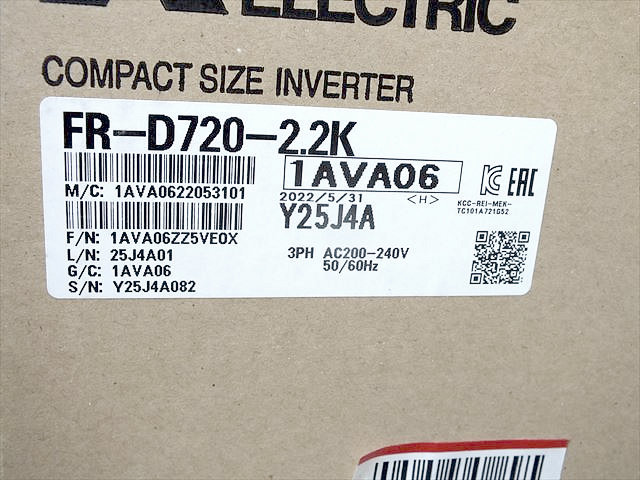 3　未使用 三菱電機 インバータ FR-D720-2.2K
