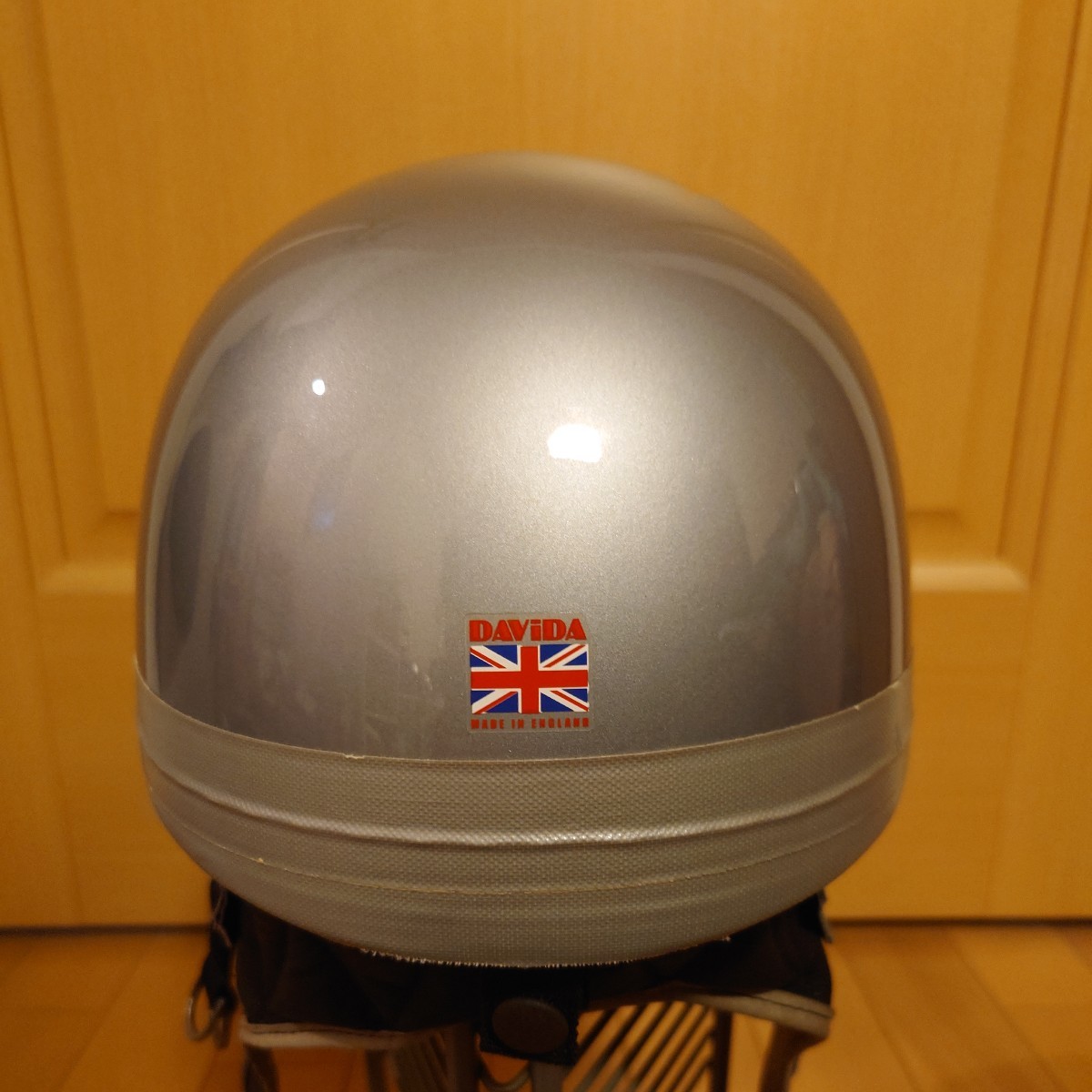 DAVIDAヘルメット　観賞用　シルバー　Lサイズ　英国製　クロムウェル DAVIDA ダビダ 英国製 本国仕様 ハーフヘルメット ロッカーズ カフェ