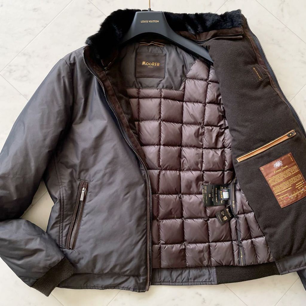 希少/極美品/L相当★ MooRER ムーレー CELOTTI チェロッティ 最高級☆ ダウンジャケット ブルゾン size50 着脱ファー キルティング Italy製