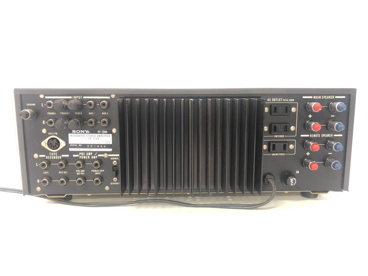 Y1203‐1【SONY/ソニー】プリメインアンプ TA-1130 元箱付き 通電OK