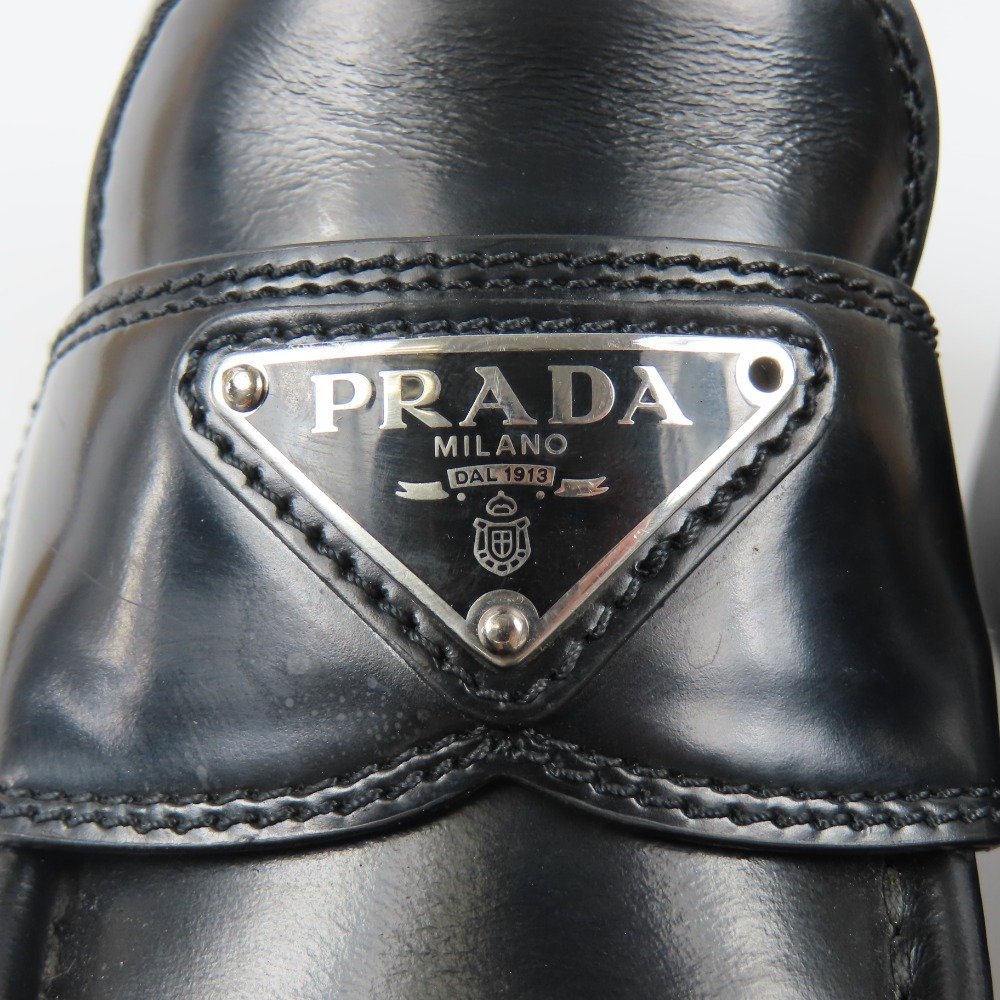 67937☆1円スタート☆PRADA プラダ 極美品 チョコレート ローファー
