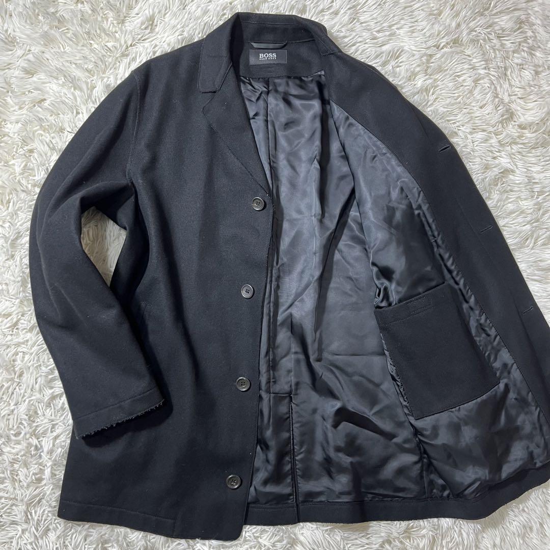 美品 HUGO BOSS ヒューゴボス ダブルフェイス チェスターコート リバー 