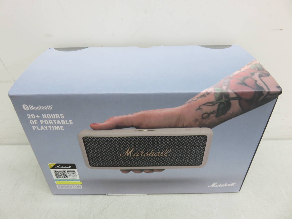 Marshall Emberton マーシャル ワイヤレスポータブルスピーカー IPX7防水 連続再生20時間 水仕様 急速充電 クリーム 新品 未使用 未開封品