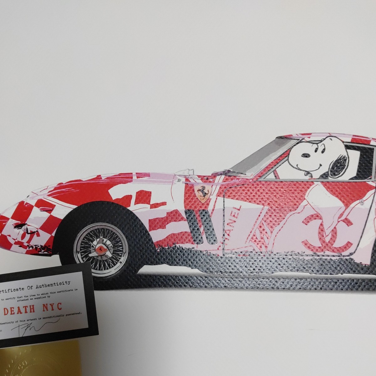 DEATH NYC 世界限定100枚 アートポスター SNOOPY スヌーピー FERRARI 