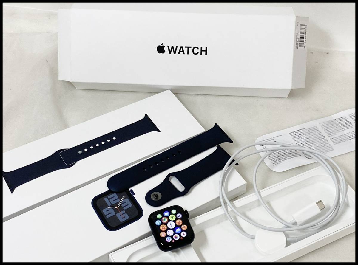 美品 Apple Watch SE 40mm GPS A2722 MR9Y3J/A ミッドナイト M/L アップルウォッチ バッテリー 100％