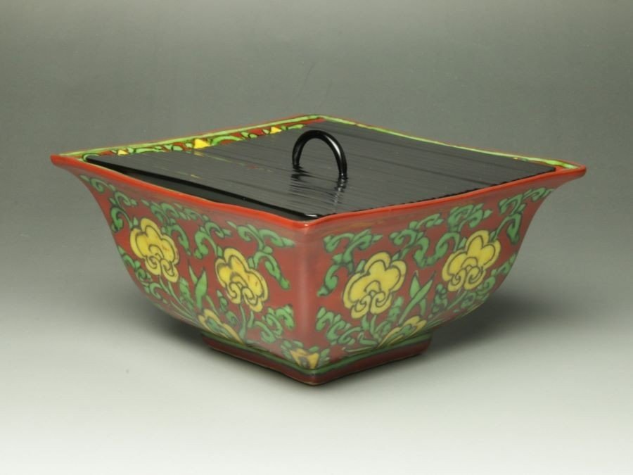 10客セット] 松斎 色絵 金彩 鶴形 蓋物 向付 古美術 割烹 懐石料理