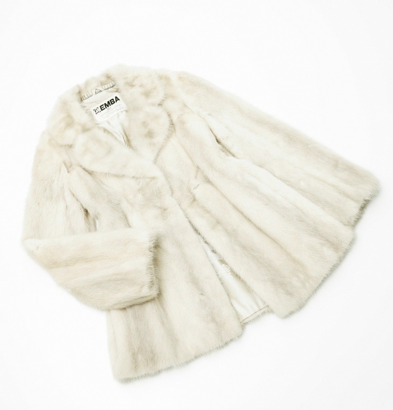 EMBA MINK ホワイトミンク アイボリー リアル ファー 毛皮コート EMBA