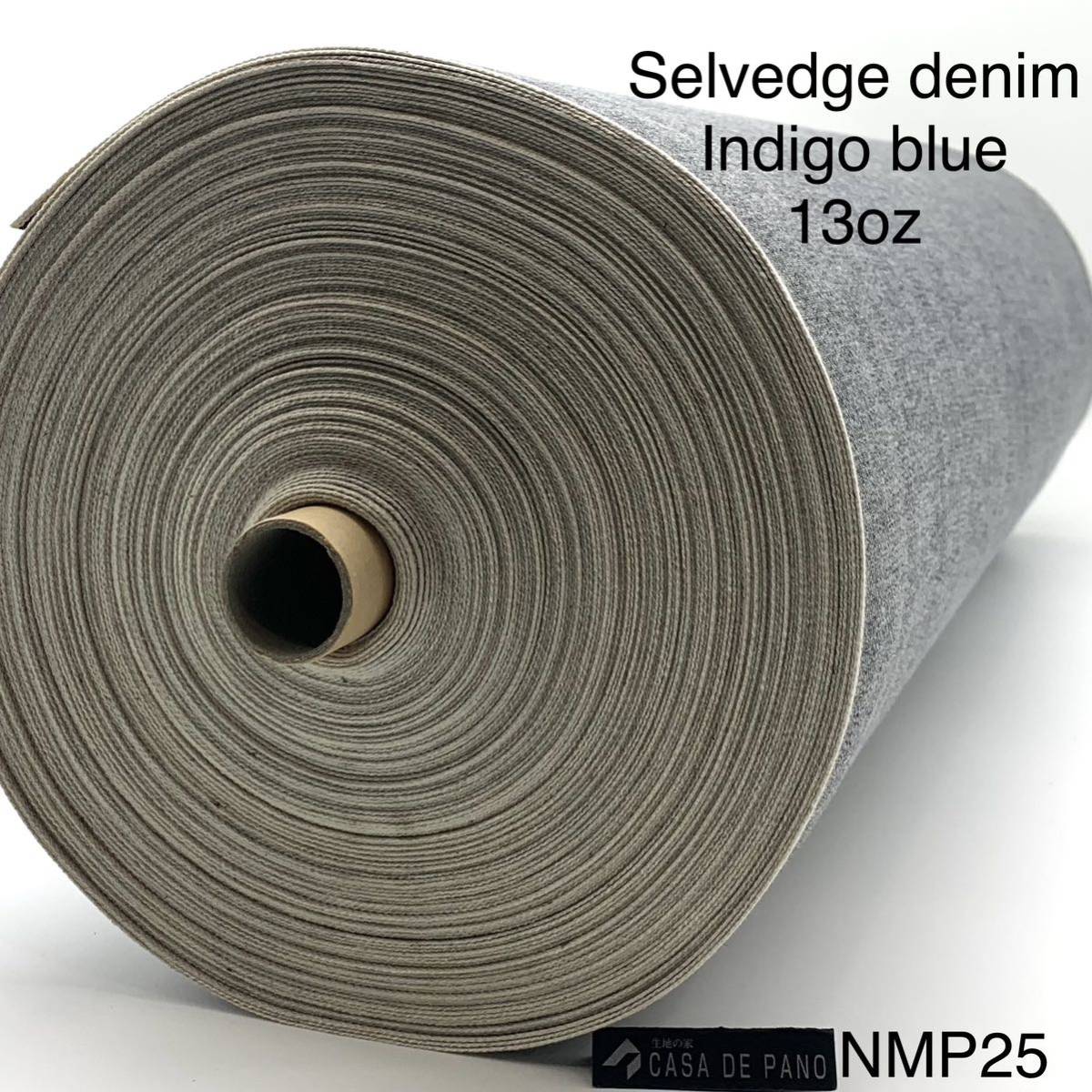NMP25 セルビッチデニム　56m ネイルピンク耳　13オンス　インディゴブルー　岡山産　日本製