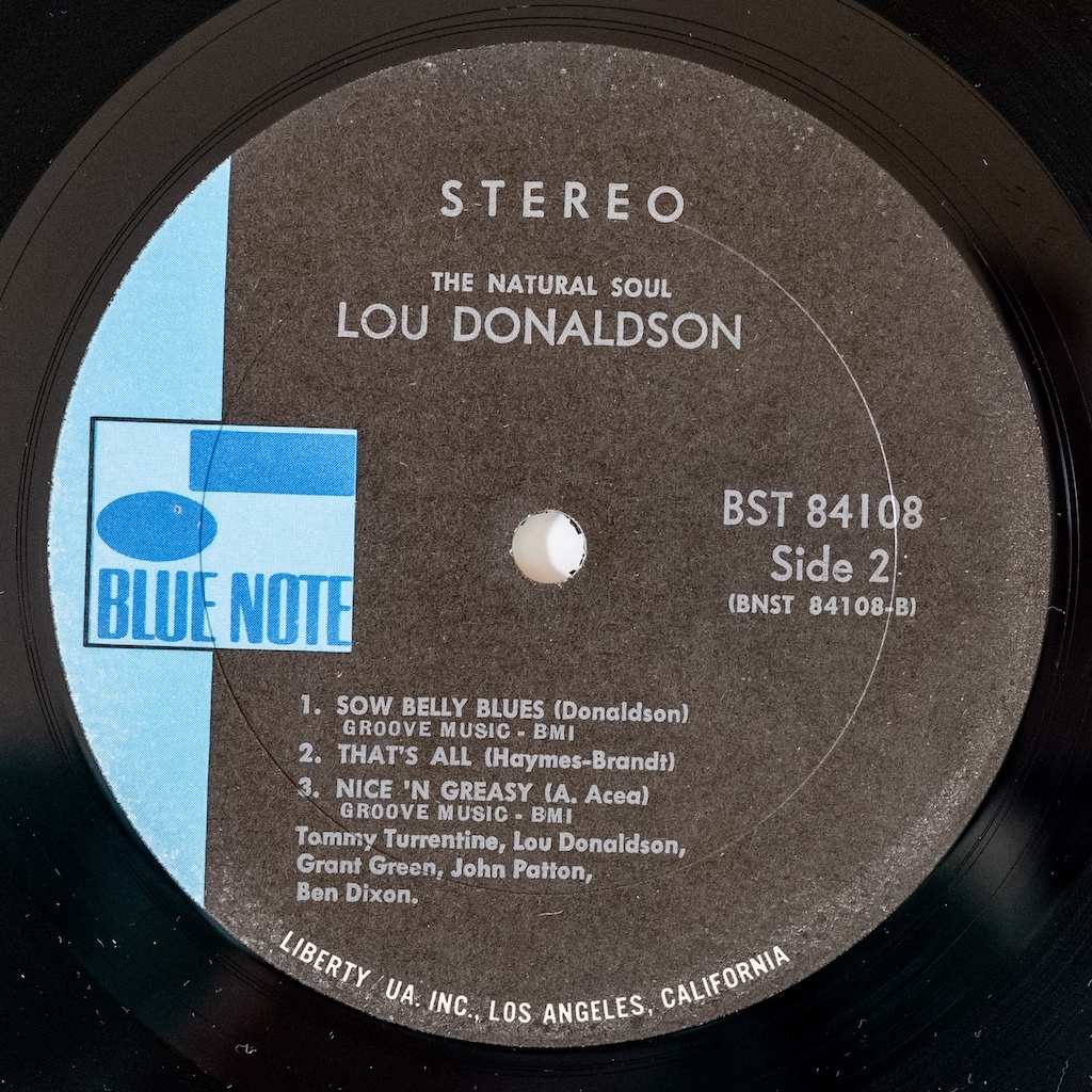 ヴァンガード 専用 BLUE NOTE 84108 美盤 Lou Donaldson ⁄ THE NATURAL SOUL 1970年再販