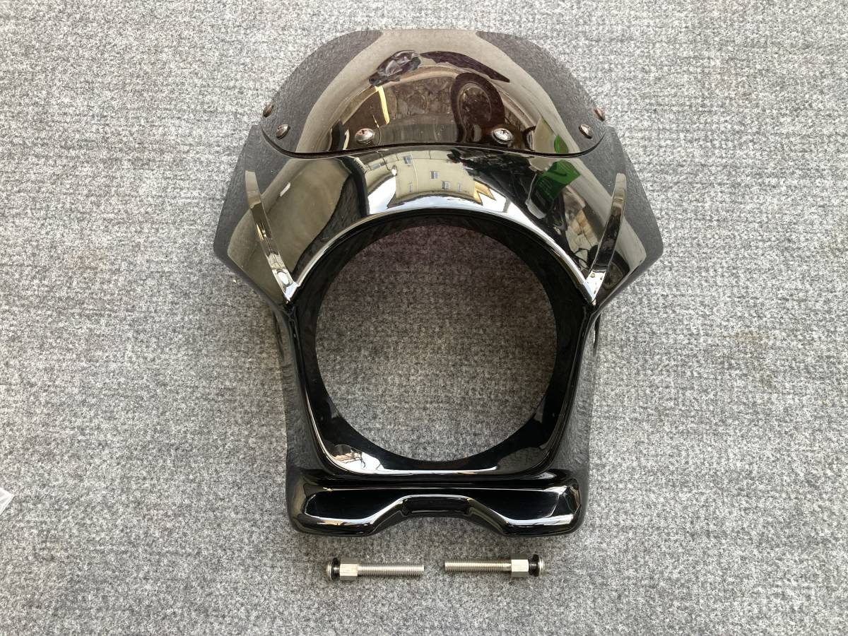 ★送料無料★エイプ100にて使用　汎用　ビキニカウル社外品　黒　取付ボルト付属　中古品★