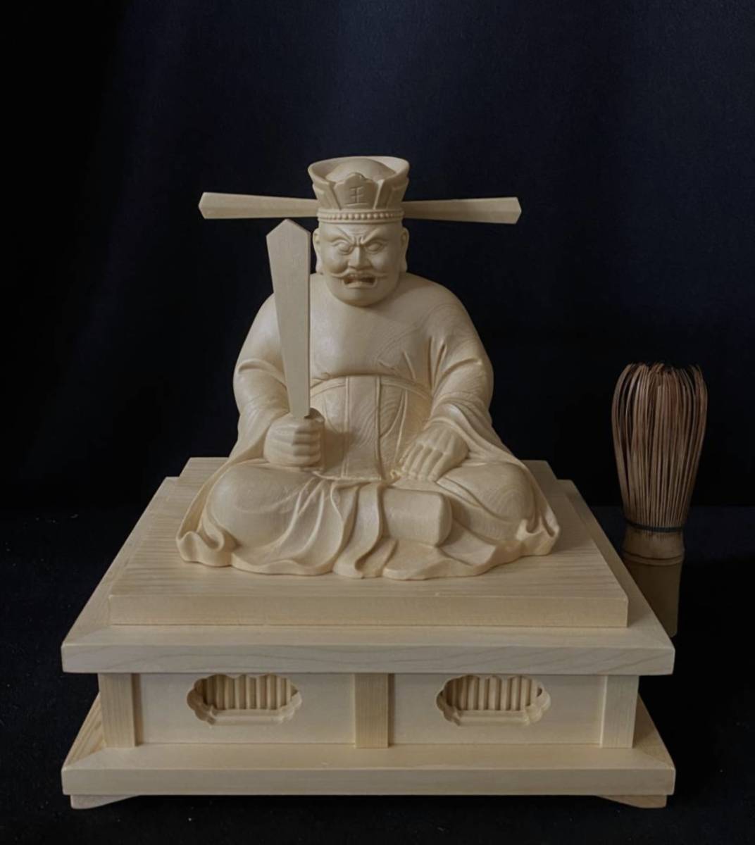 井波彫刻　総檜材　木彫仏像　仏師手仕上げ品　金毘羅権現　金毘羅明王立像 井波彫刻 総檜材 木彫仏像 仏師手仕上品 金毘羅権現 金毘羅明王立像