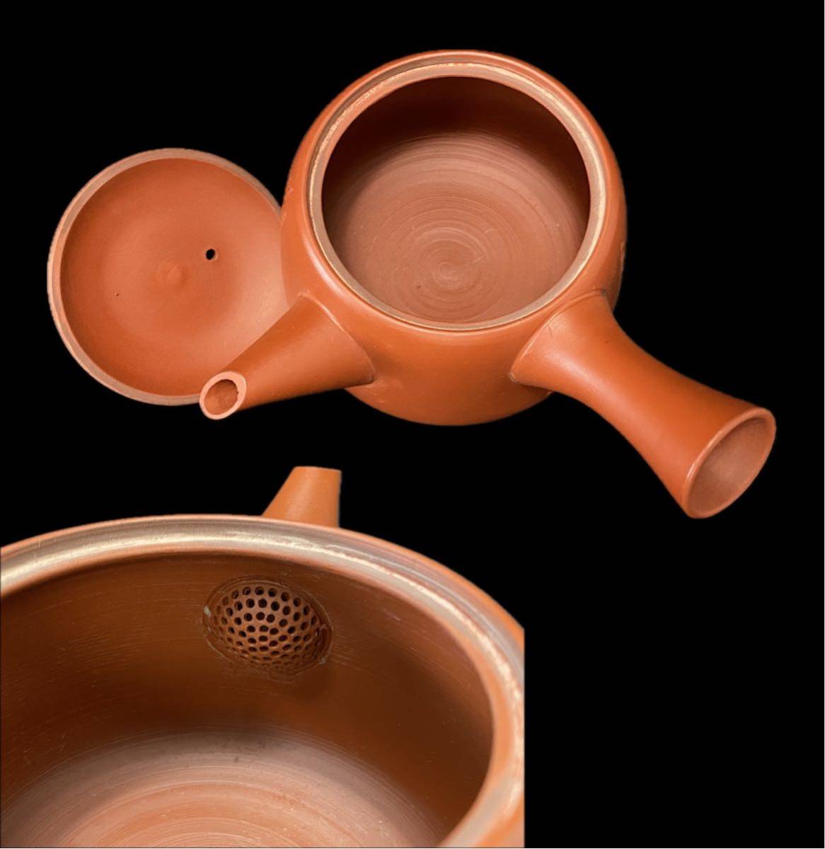 AZ-154 常滑焼 朱泥 名工 水上暁山 造 六歌仙 茶器 共箱