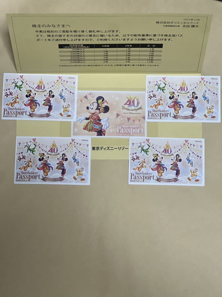 東京ディズニーランド　ディズニーシー　オリエンタルランド株主優待券　有効期限2025年1月31日 1dayパスポート　5枚