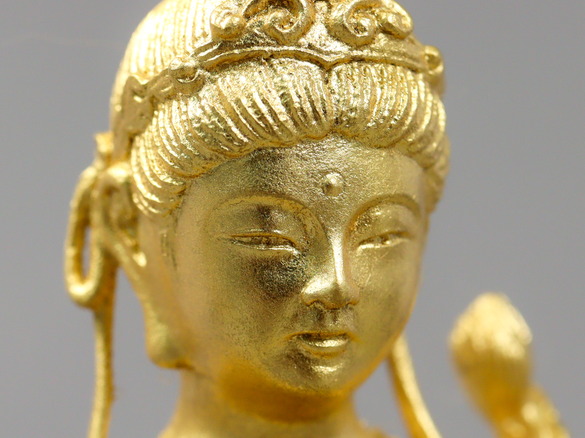 NGmg 高村光雲 鋳銅金箔 聖観世音菩薩像 仏像 共箱 【公式通販】