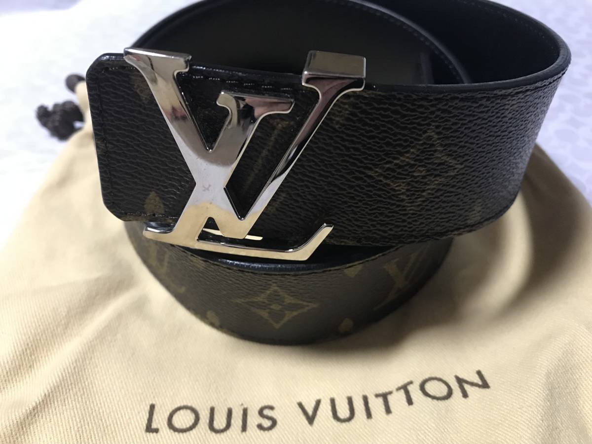 ベルト VUITTON サンチュール ヴィトンベルト 鑑定済 ボルドー 極美品