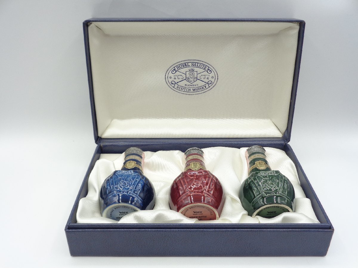 古酒 3本セット ミニボトル ROYAL SALUTE 21年 SCOTCH WHISKY ロイヤル