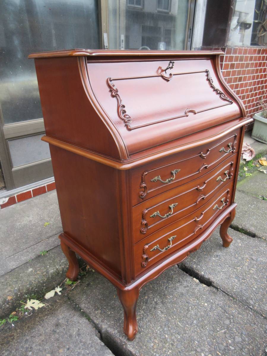 イタリアアンティーク ライティングビューロー鍵付き ライティング