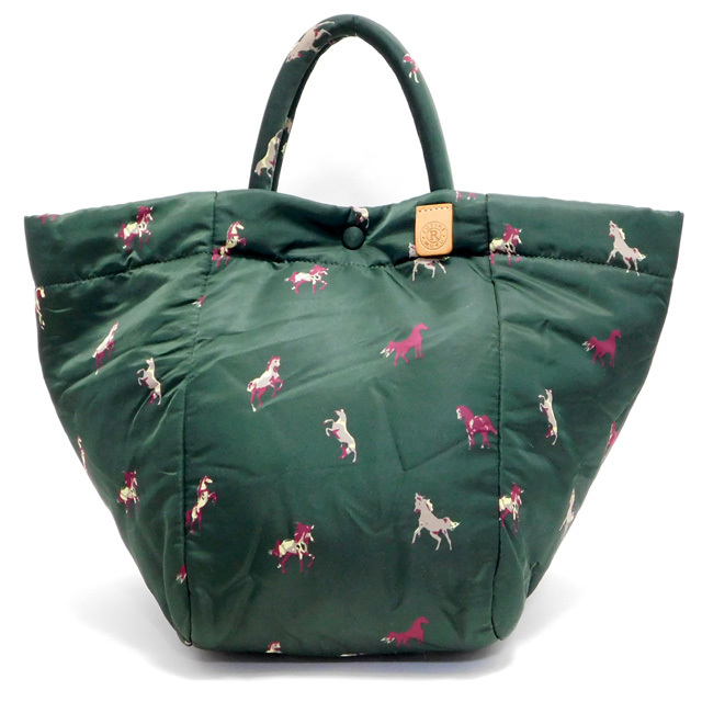 russetラシット トートバッグ ハンドバッグ 馬柄 緑 日本製 A4収納