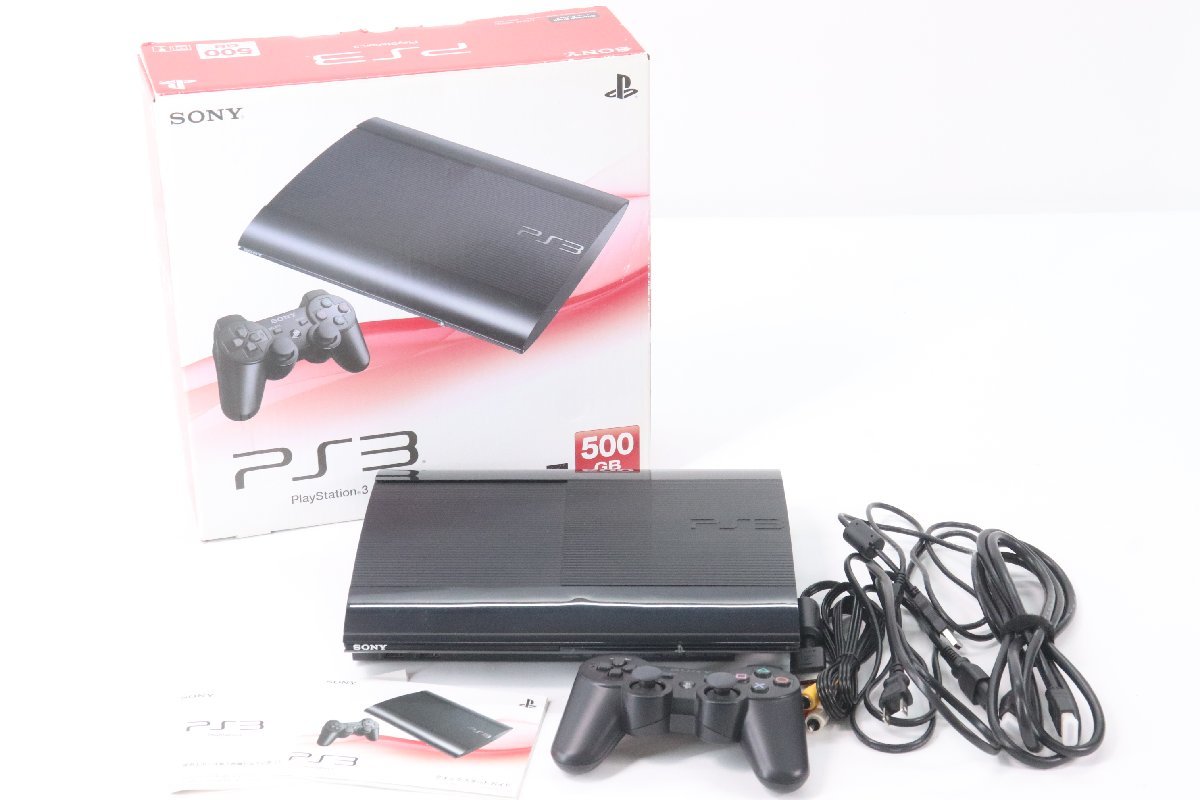 【通電確認済】SONY ソニー プレイステーション3 プレステ3 CECH-4000C チャコールブラック ゲーム ゲーム機 箱 説明書 0816-HA