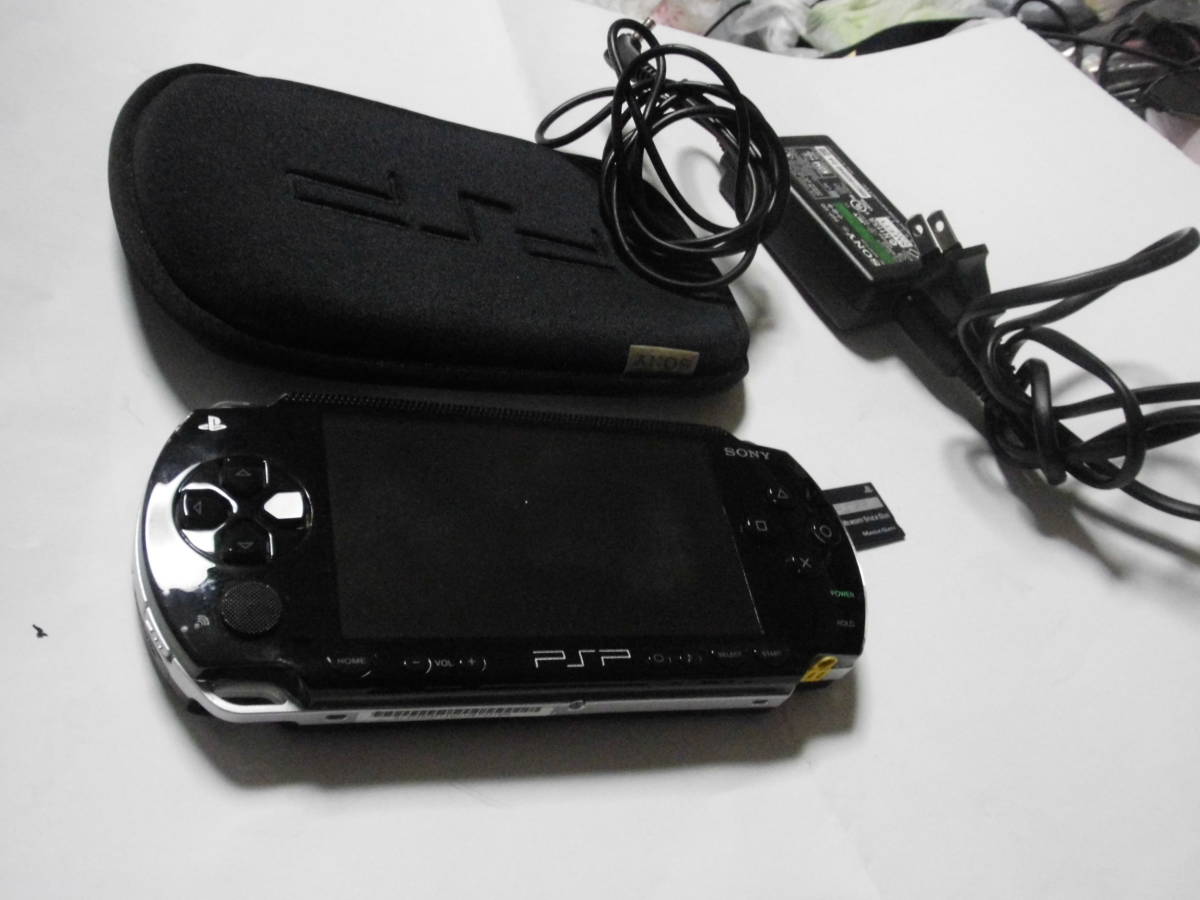 極上美品 SONY PSP1000 ピアノブラック 純正充電器、メモリーカード付