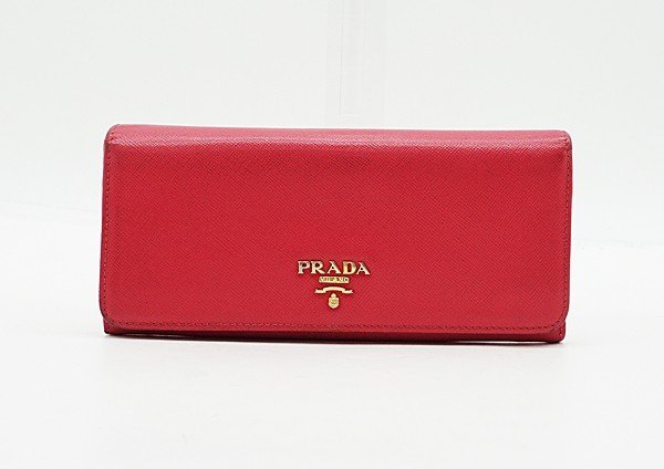 ◇【PRADA プラダ】サフィアーノ 2つ折り長財布 ピンク 【公式通販】