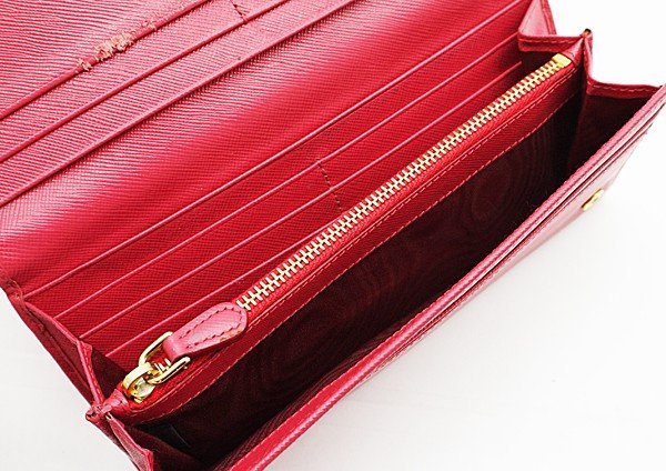 ◇【PRADA プラダ】サフィアーノ 2つ折り長財布 ピンク 【公式通販】