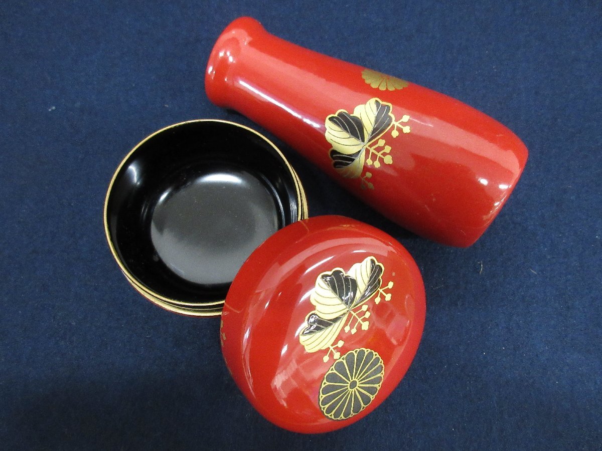 A6730 漆芸「茶道具 野点セット 利休茶箱/仕覆/棗/茶筅/茶筅筒/茶杓 