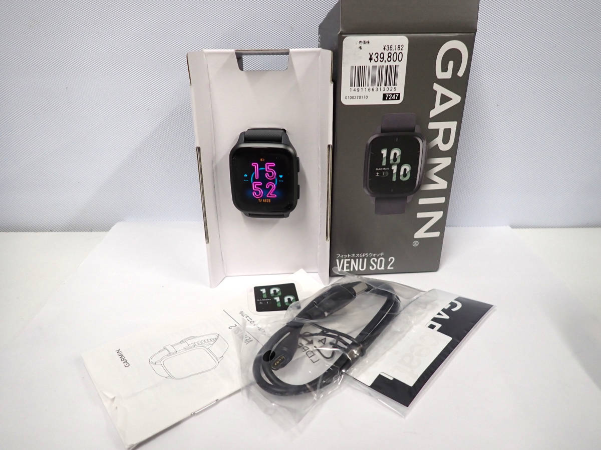 美品 GARMIN/ガーミン VENU SQ2 フィットネスGPS スマートウォッチ 
