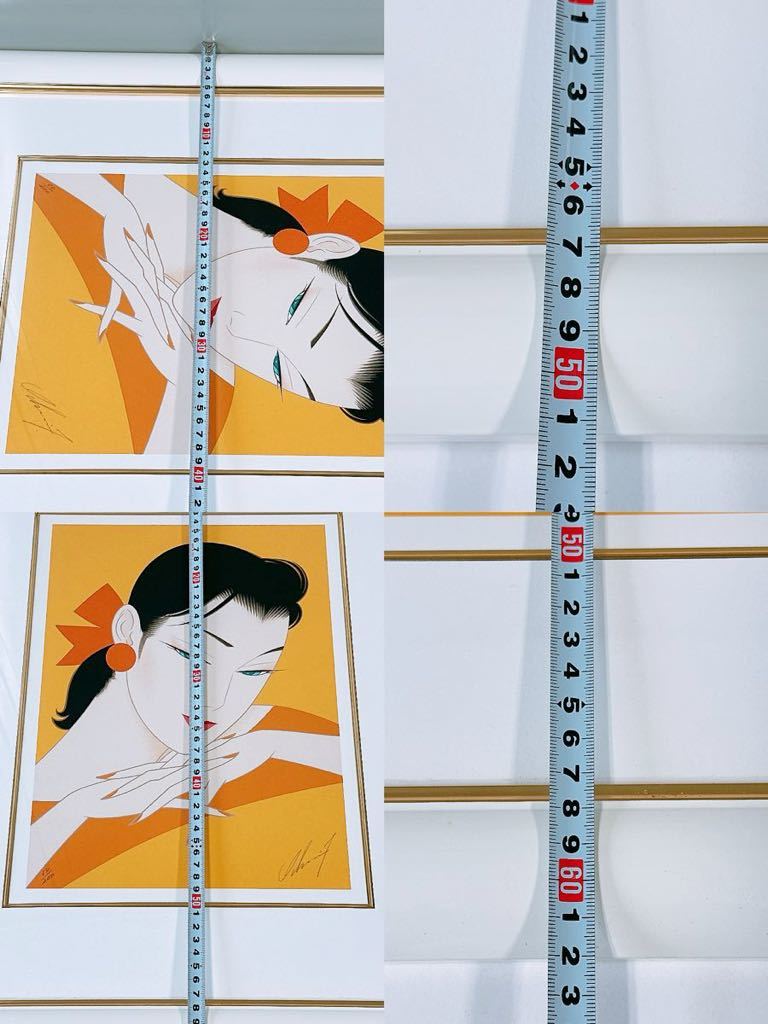 鶴田一郎☆64/200 美人画 デスティネーション オレンジ 絵画 美術品
