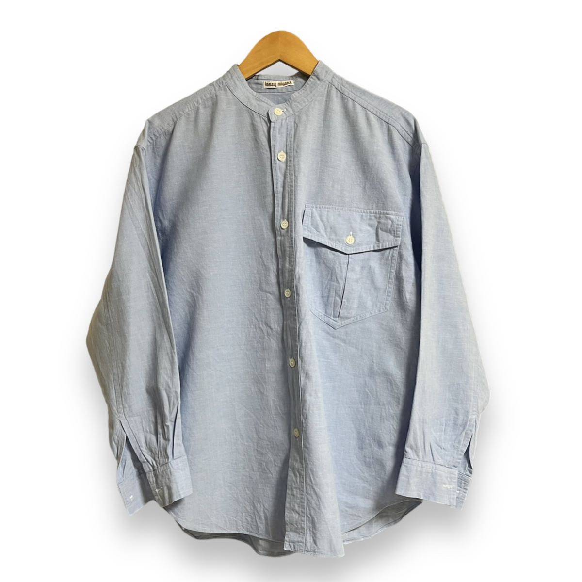 70s issey miyake men band collar shirt イッセイミヤケメン バンド 