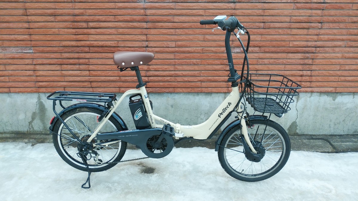2023年新車購入　電動アシスト自転車 折りたたみ自転車 ペルテック　PELTECH　TDN-212L　ベージュ　6段変速　北海道　札幌より_2