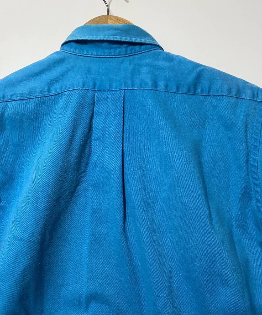 USA製 ヴィンテージ Polo by Ralph Lauren ターコイズブルー 長袖 シャツ L コットン ボタンダウンシャツ BDシャツ ...